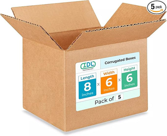 Small Moving & Shipping Boxes 8 x 6 x 6 inches by IDLPackaging