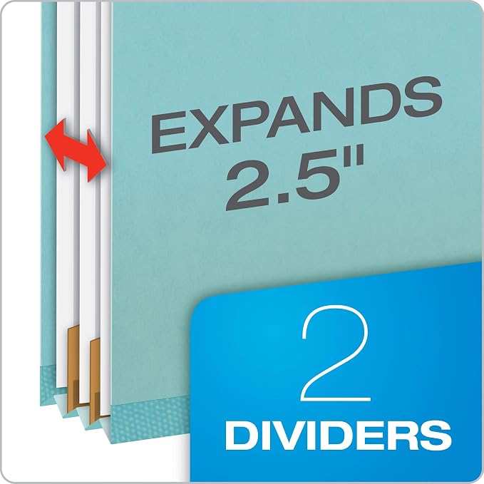 Pendaflex Recycled Classification File Folders, 2 Dividers, 2/5 Tab Cut - Image 7