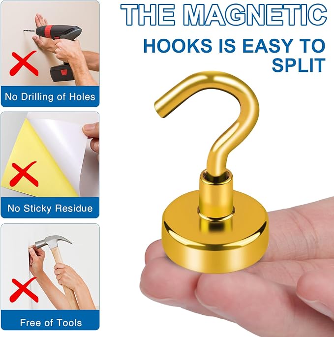 LOVIMAG Yellow Magnetic Hooks for Cruise Cabins, 120LBS Cruise Essentials Must - Image 6