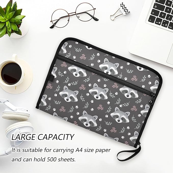 Expanding File Folder Raccoon Grey Accordion File Organizer 13 Pockets Document - Image 5