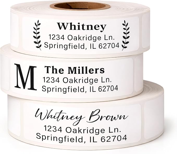 Personalized Return Address Labels on Roll – Custom Name & Address Stickers by Custom