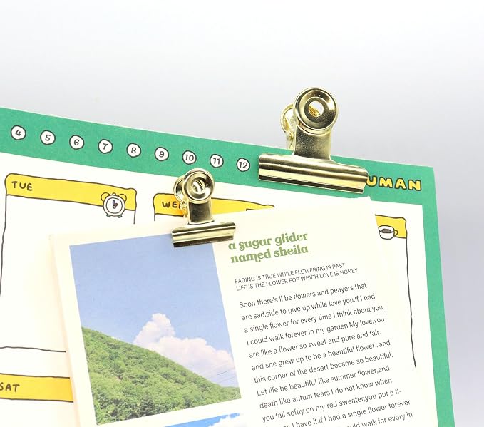 Gold Bulldog Clips, Binder Paper Clips, School and Office. - Image 5