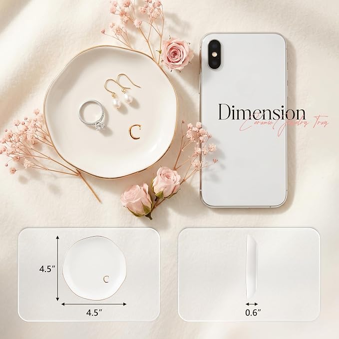 Ceramic Jewelry Tray, Personalized Initial Jewelry Dish - Image 2