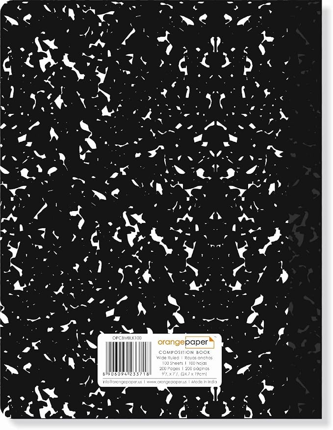 Composition Book – 100 Sheets, Wide Ruled, 9.75 x 7.5 inch – Durable Flex Cover - Image 3