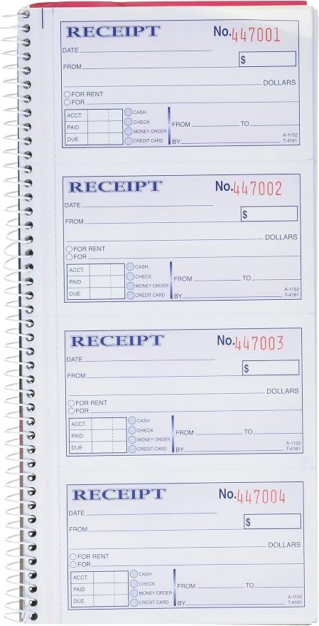 Adams Money Rent Receipt and General Purpose Sales Carbonless Receipt Books - Image 2