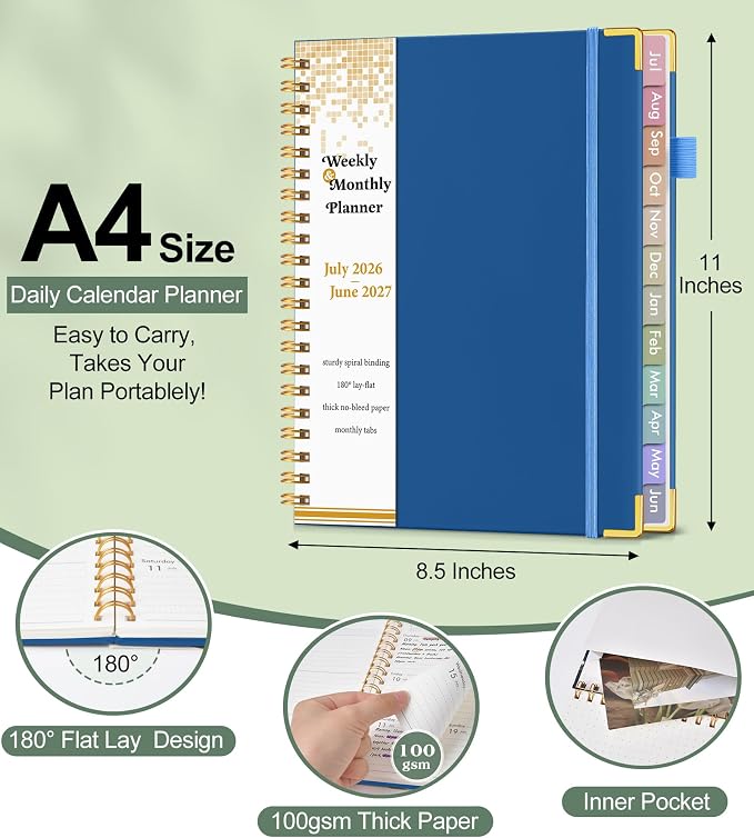 Academic Planner 2026-2027, Hardcover Weekly and Monthly Calendar Planner from - Image 5
