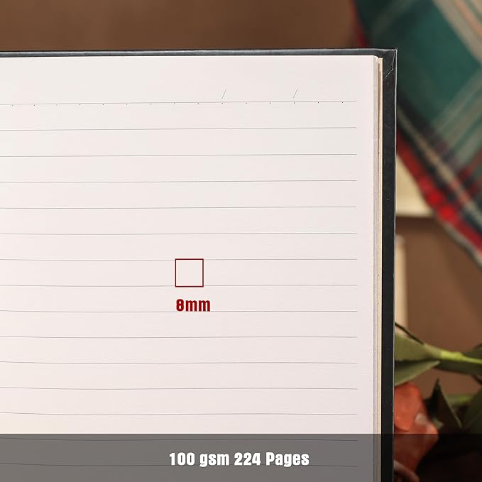 Line Notebooks for Women Men, A5 Aesthetic Hardcover Ruled Diary, 100 GSM Journals for Writing for Work, Note Taking, Office School-DeskLoop Office