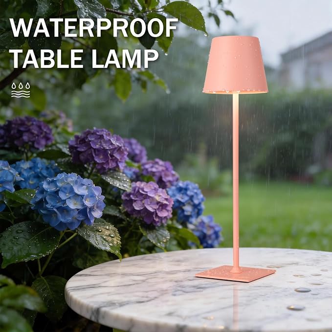 Kakanuo Pink Cordless Rechargeable Table Lamp, 2 Pack Portable Desk Lamp - Image 6
