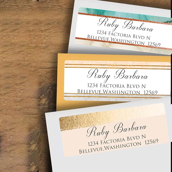 LINMAGCO Personalized Return Address Labels Gold 500 Pcs Mail Labels - Image 6