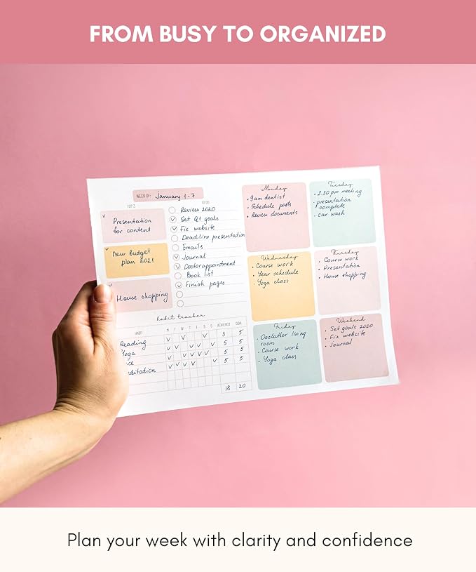 Lamare Weekly Planner Notepad – Premium Undated Weekly To Do List Notepad - Image 2
