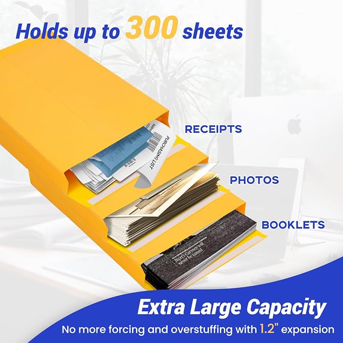 6x9 Expanding Manilla Envelopes Self Seal, 25 Pack Goefun Small Yellow Mailing - Image 3
