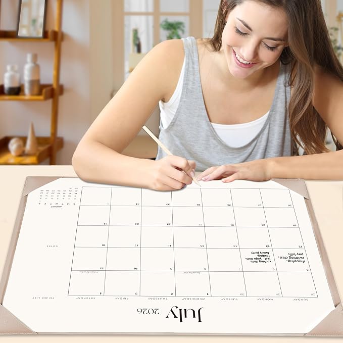 Desk Calendar 2026-2027 with Desk Mat – 22" x 17" Large Desk Pad Calendar Runs - Image 2