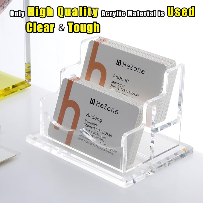 Business Card Holder for Desk 2 Tier 2 Slots, Organize 100 Cards-1 Pack - Image 3