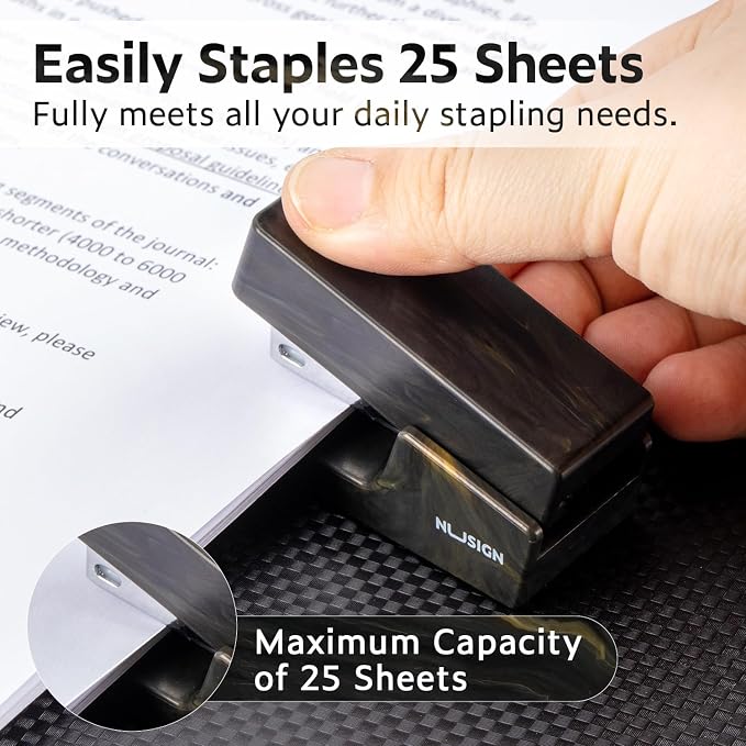 NUSIGN Mini Stapler with 830 Staples, Small Cute Desk Staplers, 25 Sheet - Image 2