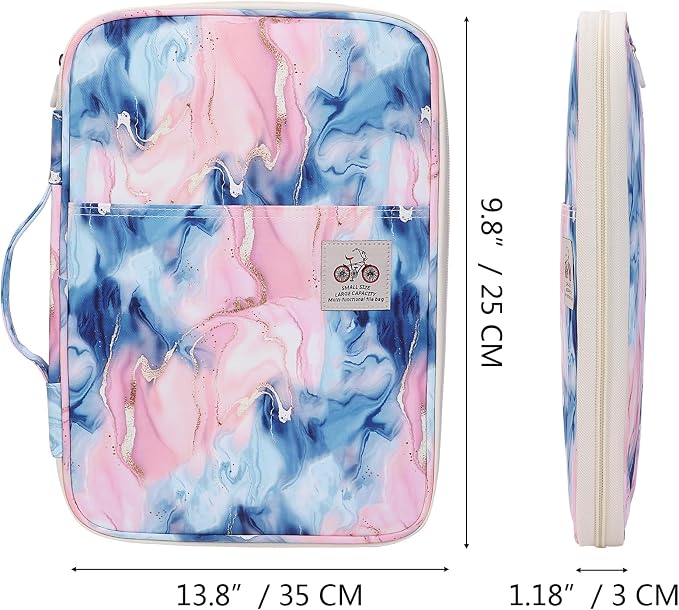 JAKAGO A4 Travel Portfolio Multifunctional Document Organizer Zippered Case - Image 3