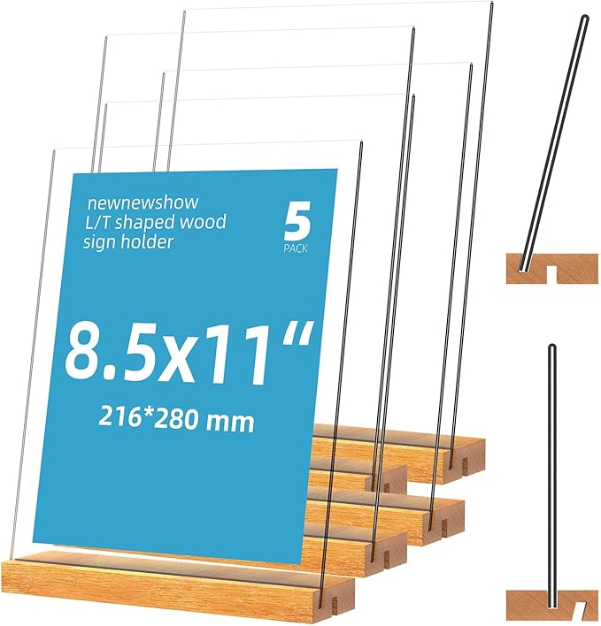 newnewshow 8.5"x11" Acrylic Sign Holder by NEWNEWSHOW