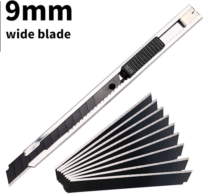 Gomake 9mm Utility Knife Replacement Blades, 60 Degree Snap Off Carbon Steel - Image 5
