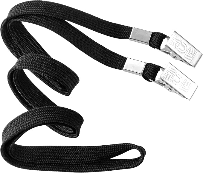 MIFFLIN-USA - Bulk Flat Lanyards w/Two Bulldog Clips - 39 Inch, 10 PK - by MIFFLIN