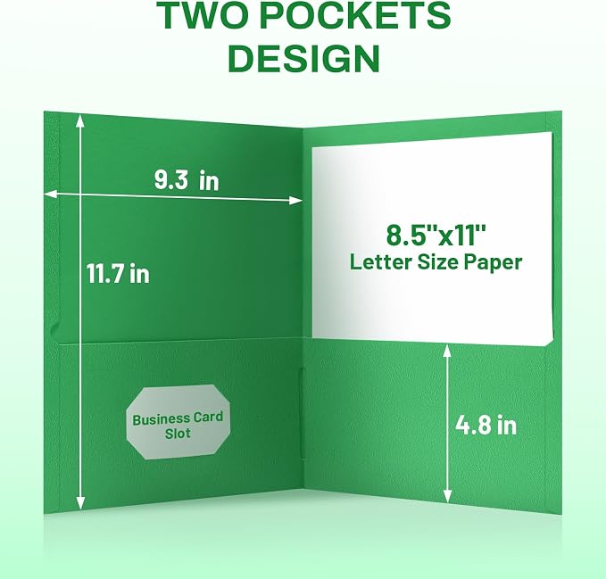 SUNEE Folders with Pockets, 2 Pocket Folders Fit Letter Size Paper, Paper File - Image 4