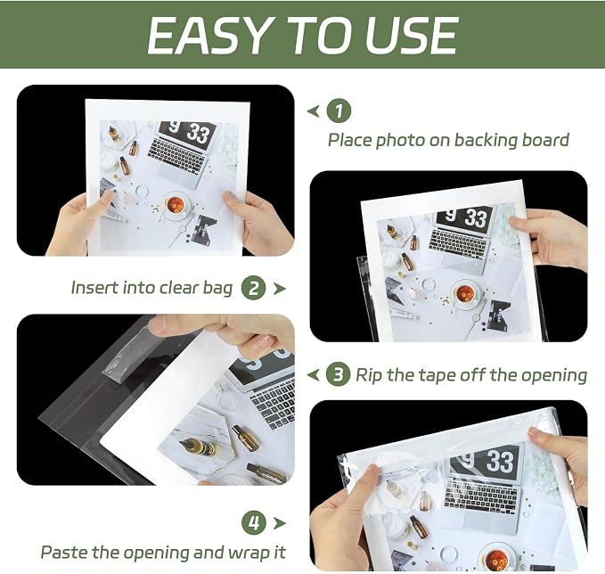 VOKOY 100PCS 8.5 x 11 Inch Cellophane Bags Self Sealing, Resealable Clear - Image 4