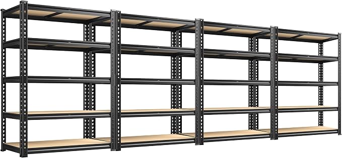 REIBII 2400LBS Storage Shelves 5 Tier Garage Shelving Heavy Duty Adjustable by REIBII