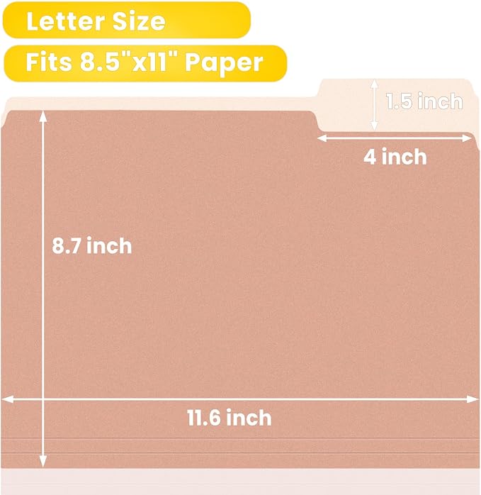 SUNEE File Folders, 30 Pack Manilla Folders 8.5 x 11, Colored File Folders Home - Image 2