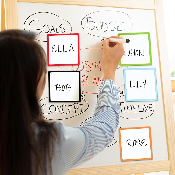 Spakon 50 Pack Dry Erase Blank Magnetic Labels Magnets Multipurpose Erasable - Image 6