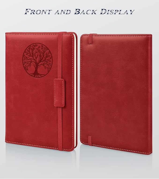 Lined Journal Notebook for Women Men,256 Pages A5 Hardcover Leather Journals for Writing,Travel,Business,Work & School,College Ruled Notebooks for Note Taking,Diary Notepad 5.7"×8.3"-DeskLoop Office