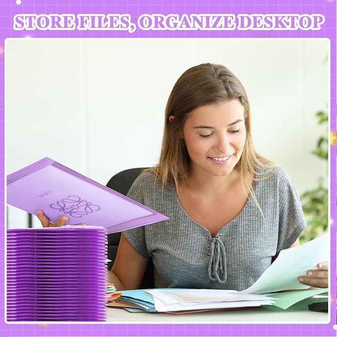 Yeaqee 50 Pcs Plastic Envelopes Poly Envelopes File Folders - Image 6