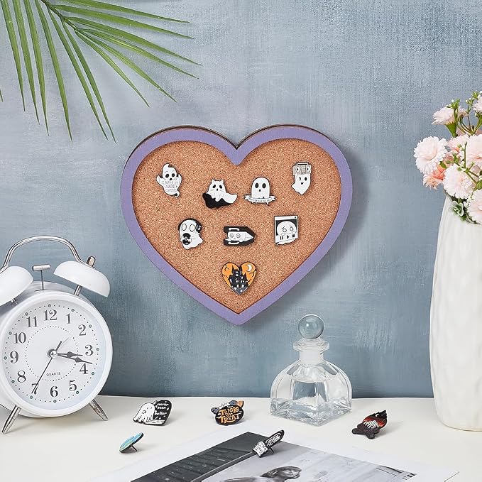 BENECREAT Purple Heart Pin Cork Board Bulletin Display Board, Wall Mounted Cork - Image 4