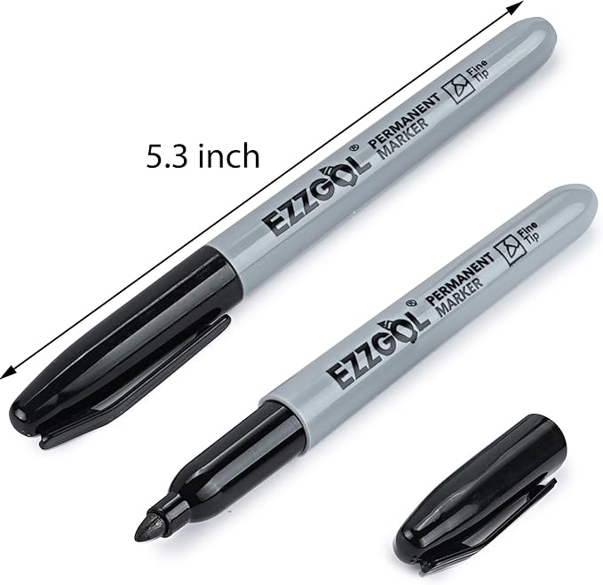 Ezzgol Permanent Markers Bulk, 150 Pack Fine Tip Black Permanent Markers - Image 2
