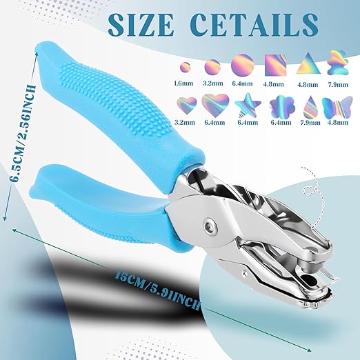 Lothee 12 Pcs Hole Punch Shapes Single Hole Paper Punchers - Image 2