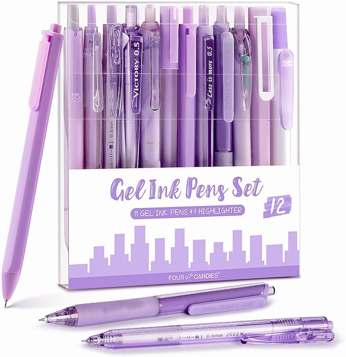 Four Candies Lavender Series Gel Pens, School Office Stationery Supplies Desk by FourCandies