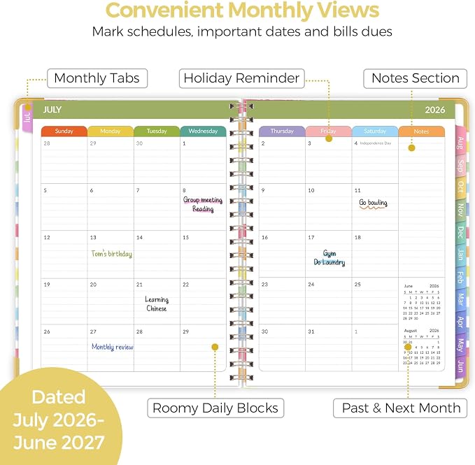 SKYDUE Teacher Planner 2026-2027 Academic Year, 8.5" x 11" Deluxe Teacher - Image 4