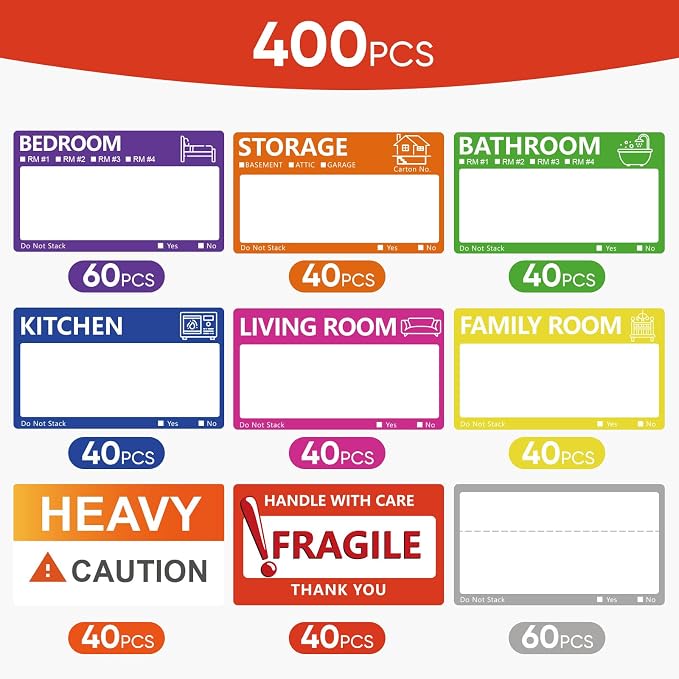 400 PCS 3.5 x 2 Inch Large Moving Labels - Image 2