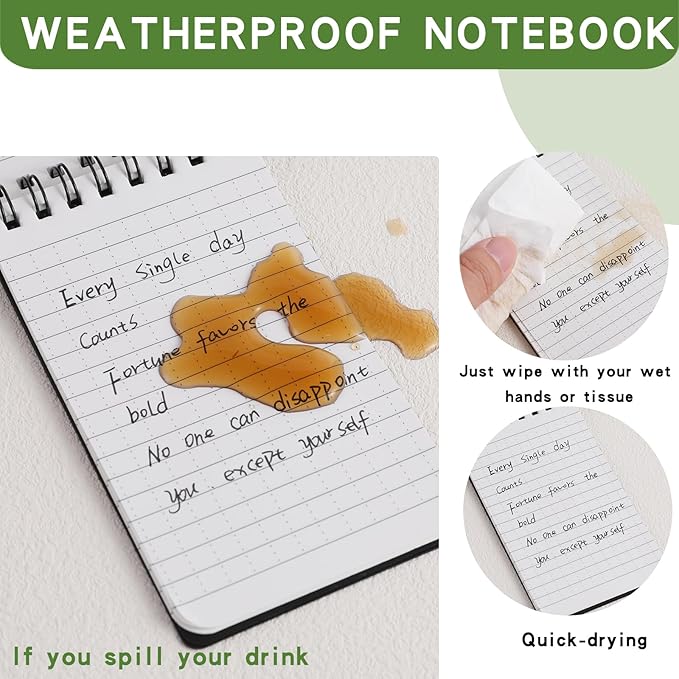 Waterproof Notebook, 4 Pack Pocket Notepad, All Weather Police Pocket Notebook - Image 4