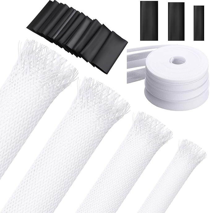 Tatuo 65.6 ft Expandable Braided Cable Sleeve Multi Size Braided Wire Sleeve by Tatuo