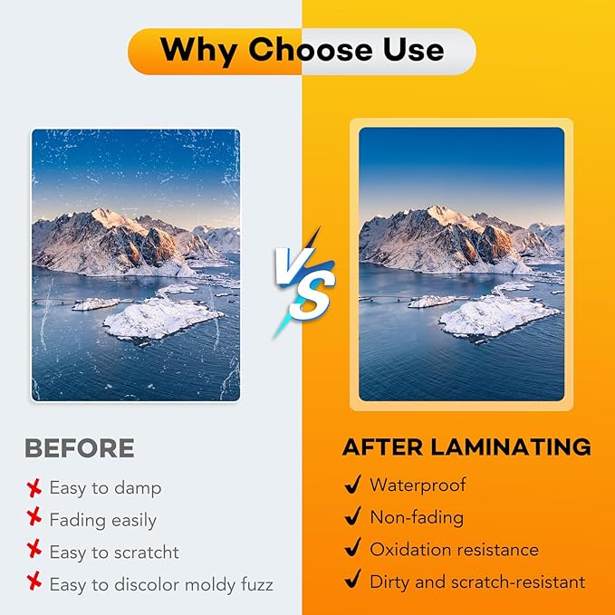 300 Pack Laminating Sheets, 3 Mil, 9 x 11.5 Inches Thermal Laminating Pouches Lamination Sheet Paper for Laminator, Clear, Letter Size, Office and School Supplies-DeskLoop Office