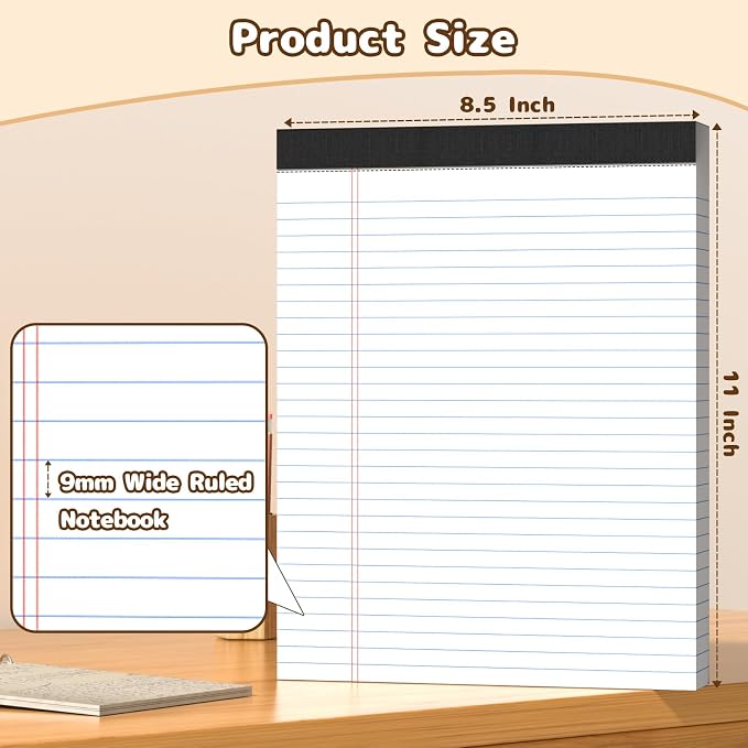 Legal Pads 8.5 x 11, Wide Ruled Paper - Image 2