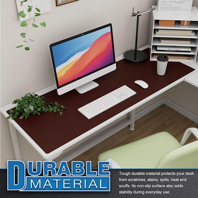 K KNODEL Large Office Leather Desk Mat, Mouse and Keyboard Pad, Computer and - Image 5