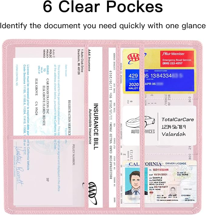 Valardoh Premium Car Registration and Insurance Card Holder, Car Document Holder - Image 3