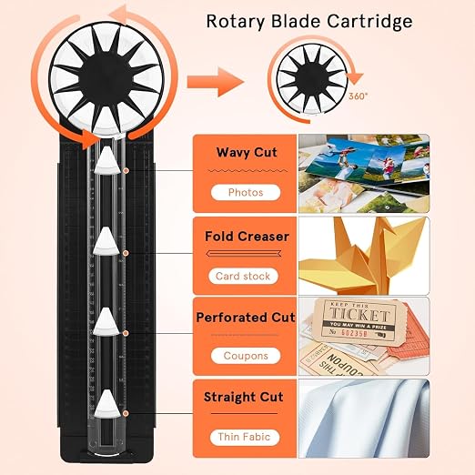 Paper Craft Edge Cutter, 12 in 1 Paper Cutter, Rolling Paper Cutter - Image 7