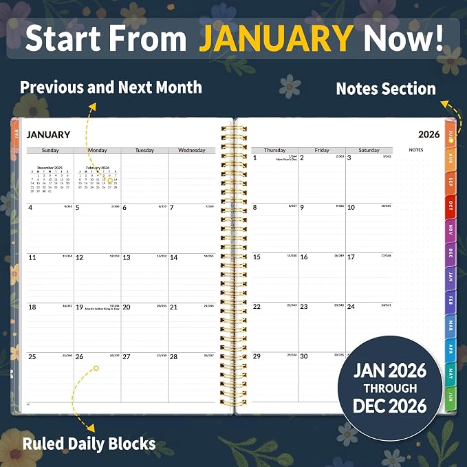 SUNEE 2026 Appointment Book, Quarter-Hourly, Weekly & Monthly - Image 3