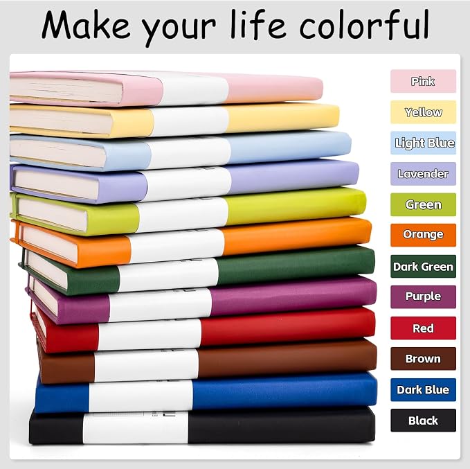 Dynta Lined Journal Notebooks for Women Men, 12 Pack A5 Hardcover Journals Bulk - Image 6
