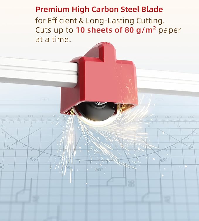 Firbon 12" Rotary Paper Trimmer with Replaceable Blade, Heavy Duty 12-Sheet Capacity Cutter for Cardstock, Photos, Scrapbooking, Office, School & Studio-DeskLoop Office