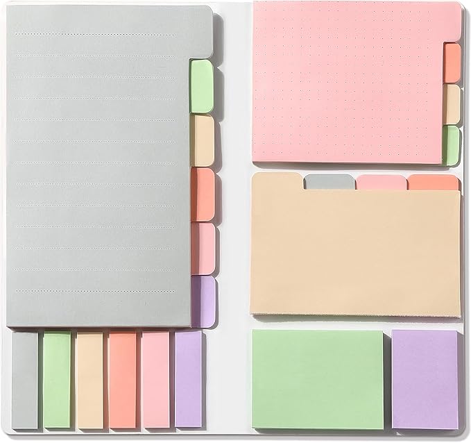 Hommie Sticky Notes Set, Divider Sticky Notes 410 Packs Planner Sticky Note Dividers Tabs for School Office Supplies, Book Notes,Bible Sticky Notes,Back to School Supplies-DeskLoop Office