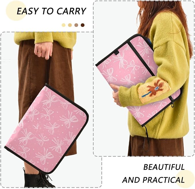 Pink Bows Accordion File Organizer Expanding Document Folder - Image 4