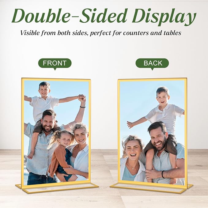 30 Pack 4x6 Gold Acrylic Sign Holders, Double Sided Clear Frames - Image 4