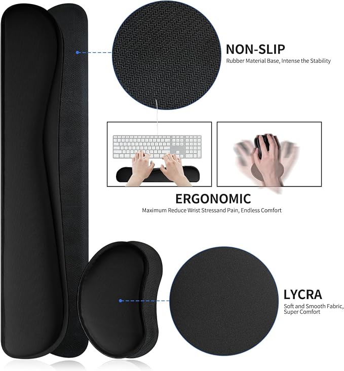 Desk Pad Mat Set, 3-in-1Large Mouse Pads - Image 2