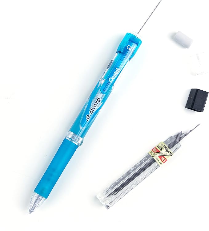 Pentel E-Sharp Mechanical Pencil, 0.50 mm, Sky Blue Barrel, 12- Count - Image 5